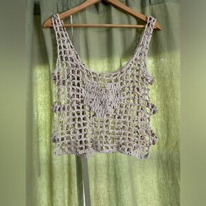 Crochet Heart Top with Detailed Buttons